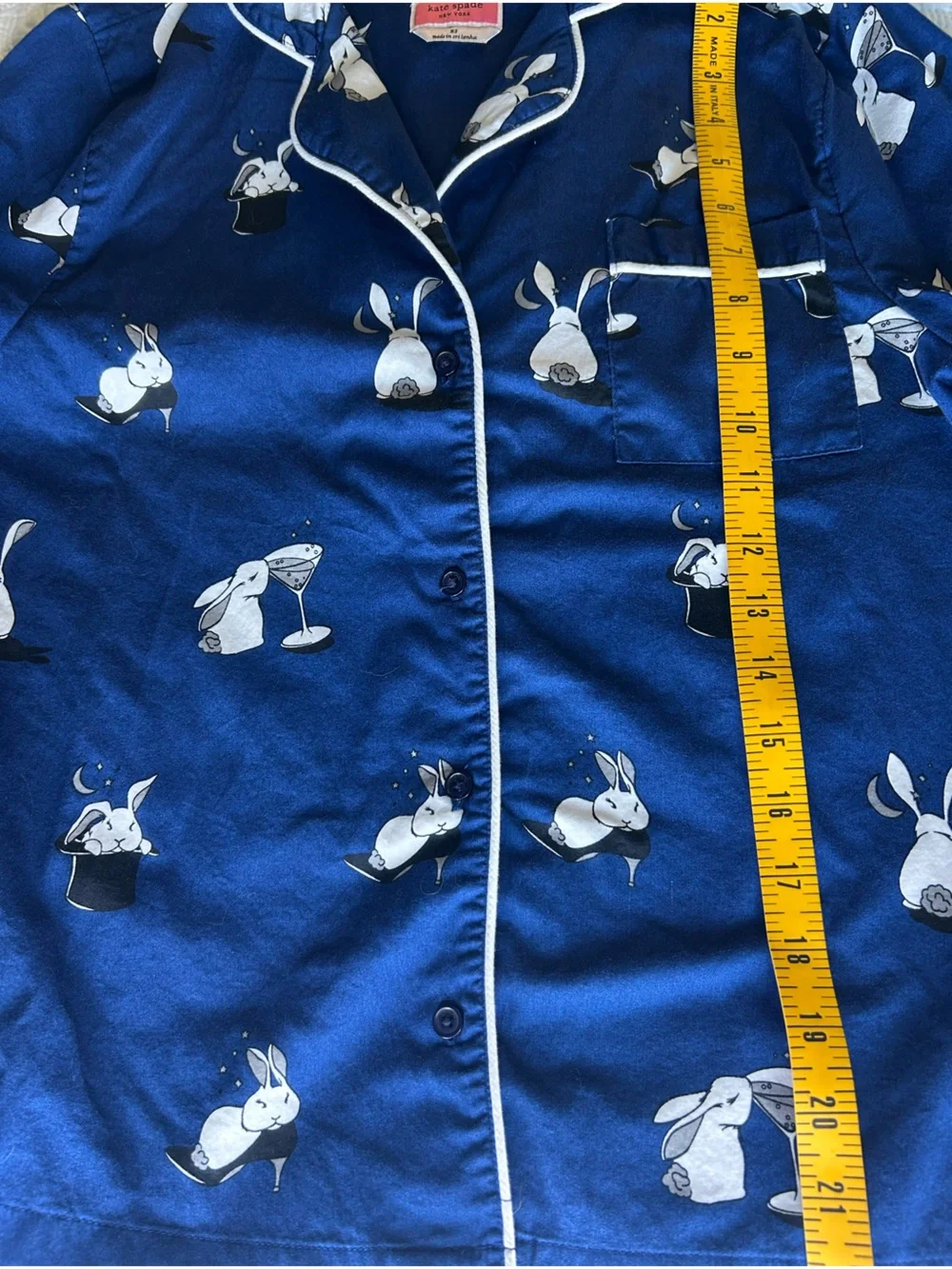 ♠️💙kate spade blue and white bunny print pajama set💙♠️